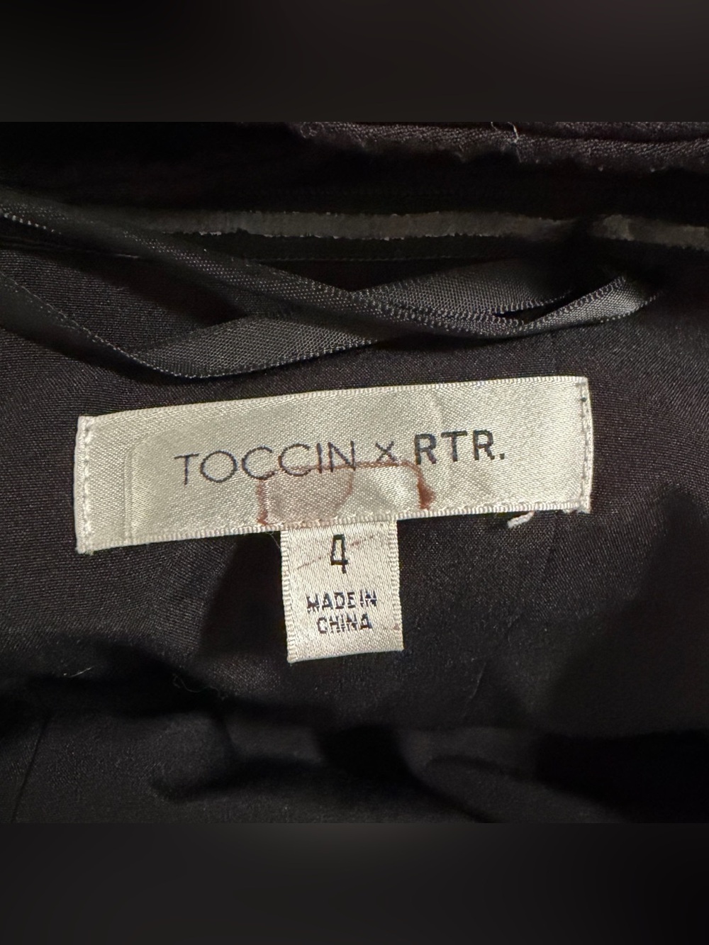 Toccin~Off-Shoulder~Bow-Sleeved Black Crop Top~Size 4~$395~ - Picture 8 of 8